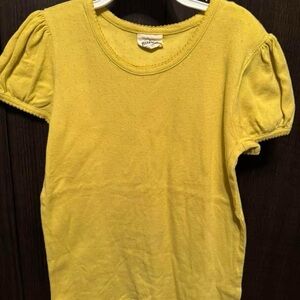 Mini Boden Citron yellow-green color girls pointelle tshirt to sz 11/12